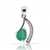 Green Onyx,White Cubic Zirconia Pendant CST-PDT-06 CST-PDT-06