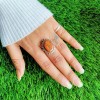 Orange Copper Turquoise Gemstone Silver Ring Ring-361