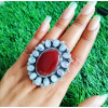 Red onyx /Moonstone Ring RING-72