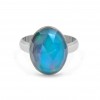 Rainbow Aurora Opal Ring 925 Sterling Silver RING-177