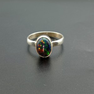 925 Sterling Silver Opal Ring EOPAL-Ring-59-8